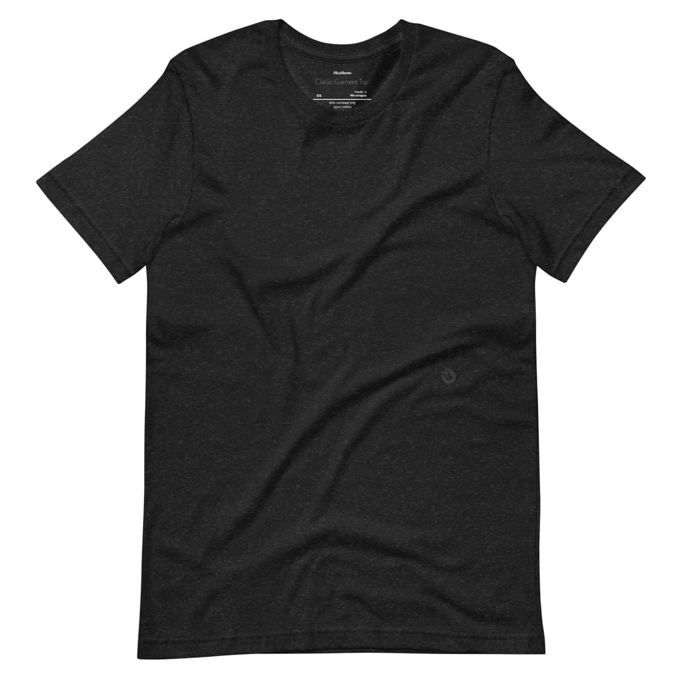 The black Classic Garment Top laid flat.